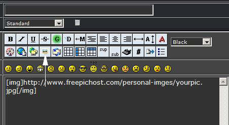 Message reply box and 'img' tags icon