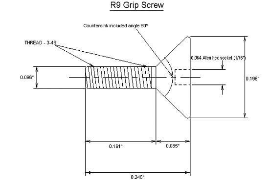 The R9 grip screw profile