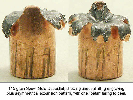 Unequal rifling pattern